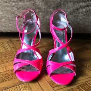 Ivanka Trump hot pink strapped heels